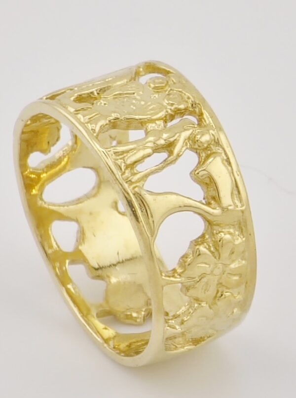 10K Yellow Gold Lucky Band Ring - Image 4