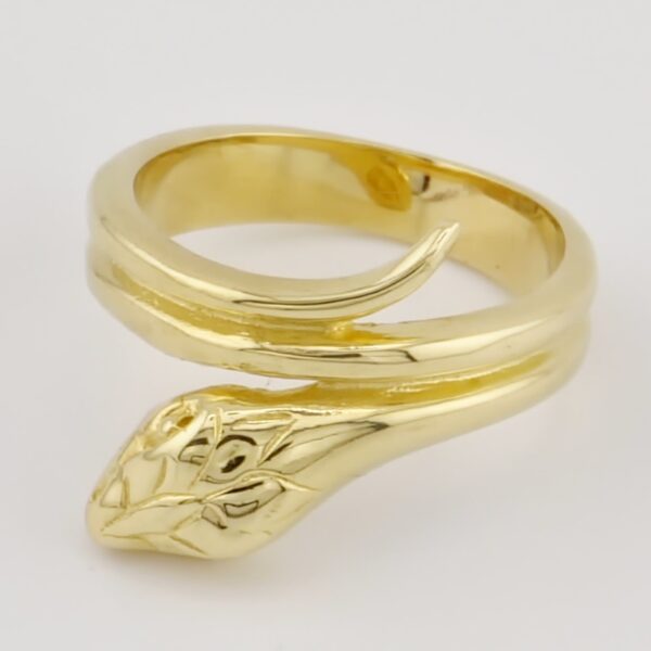 10K Yellow Gold Snake Ring - Image 2