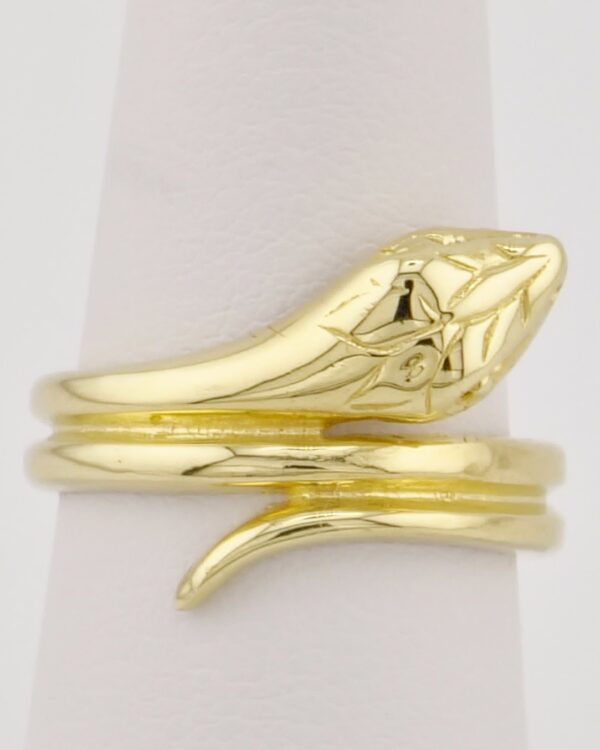 10K Yellow Gold Snake Ring - Image 4