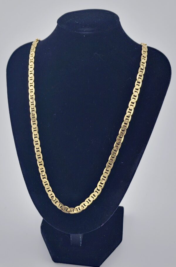 18K Yellow Gold Flat Mariner Chain - Image 3