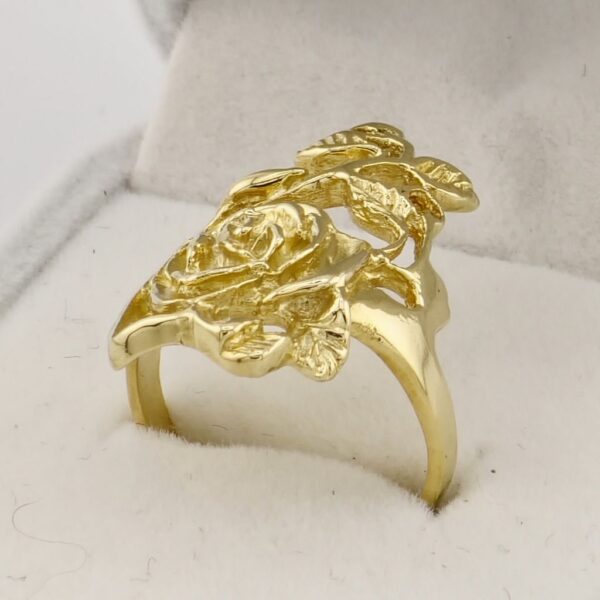 10K Yellow Gold Rose Ring - Image 2