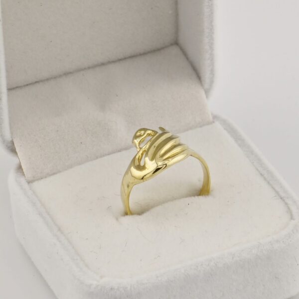 10K Yellow Gold Swan Ring - Image 3