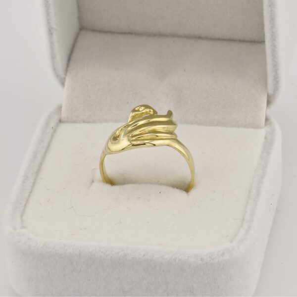 10K Yellow Gold Swan Ring - Image 2