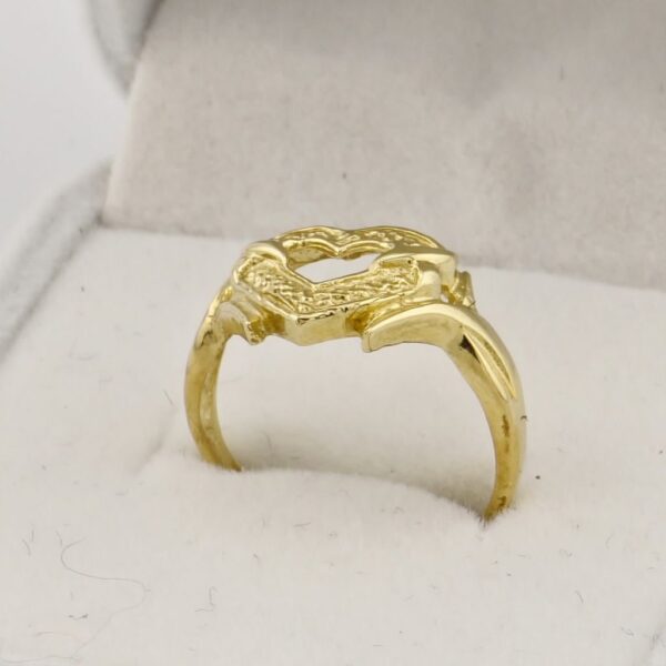 10K Yellow Gold Heart Ring - Image 2