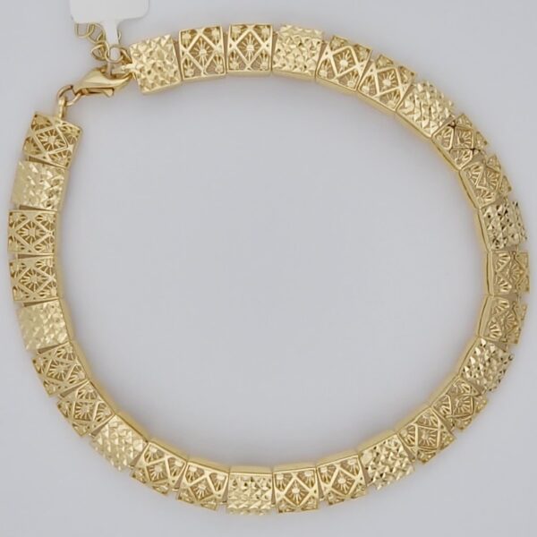 14K Yellow Gold Fashion Links Bracelet - Image 2