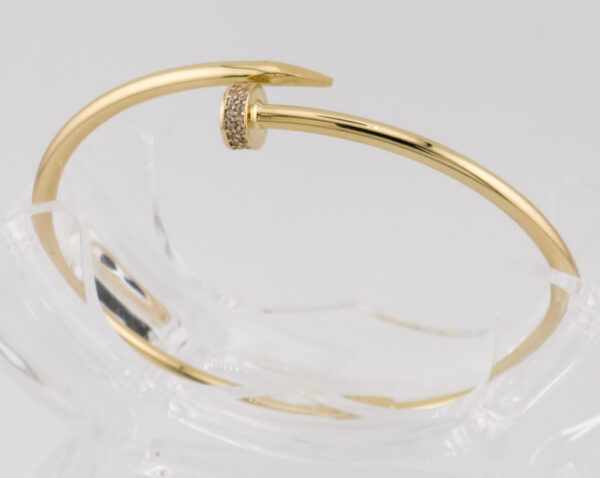 14K Yellow Gold Nail Fashion Bracelet - Image 2