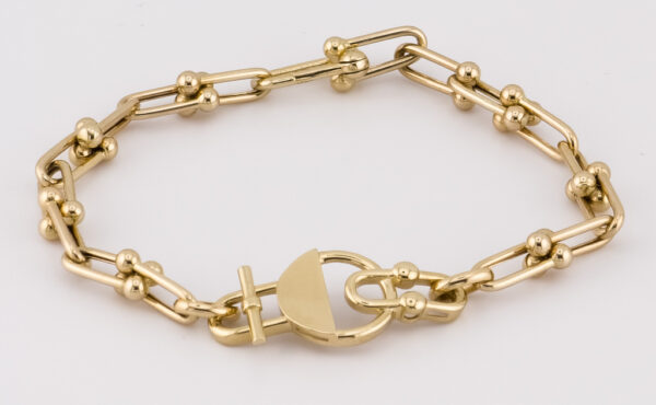 14k Yellow Gold Fashion Stirrup Bracelet