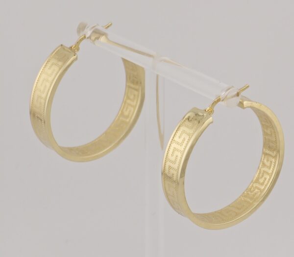 14K Yellow Gold Fashion Hoop Earrings 5mm x 30.5mm