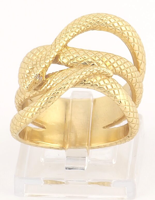 14K Yellow Gold Snake Ring - Image 3