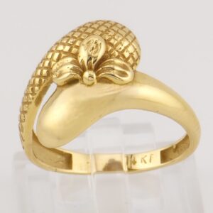 14K Gold Pineapple-Inspired Textured Ring
