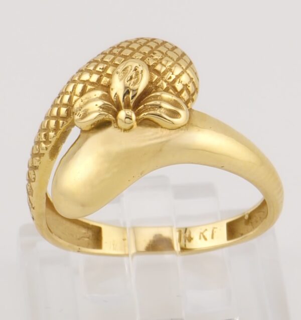 14K Gold Pineapple-Inspired Textured Ring