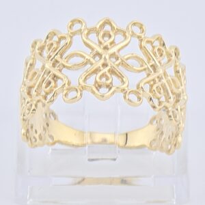 14K Yellow Gold Filigree Openwork Band Ring
