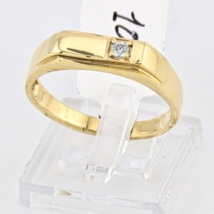 ✨14K Yellow Gold Men’s Ring with Cubic Zirconia | Modern Minimalist Gold Band | Men’s Fine Jewelry